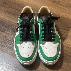 Green and White Womens Sneakers